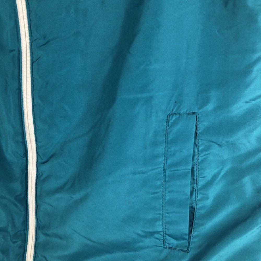 Merona Womens Size Large Reversible Puffer Vest Cream Teal Full Zip Pockets Cute - Picture 2 of 12